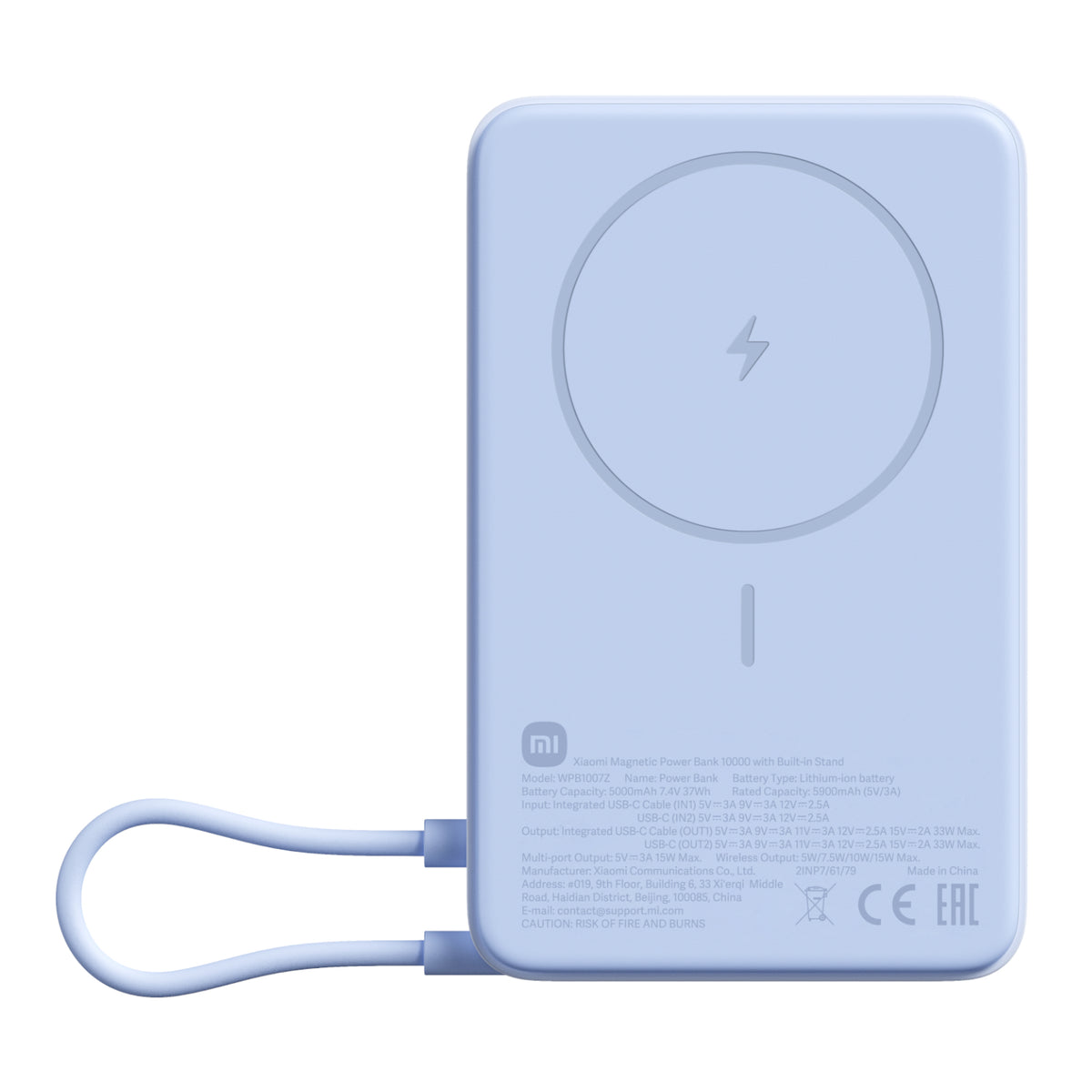 Xiaomi Magnetic Power Bank 10000mAh with Built-in Stand - Blue
