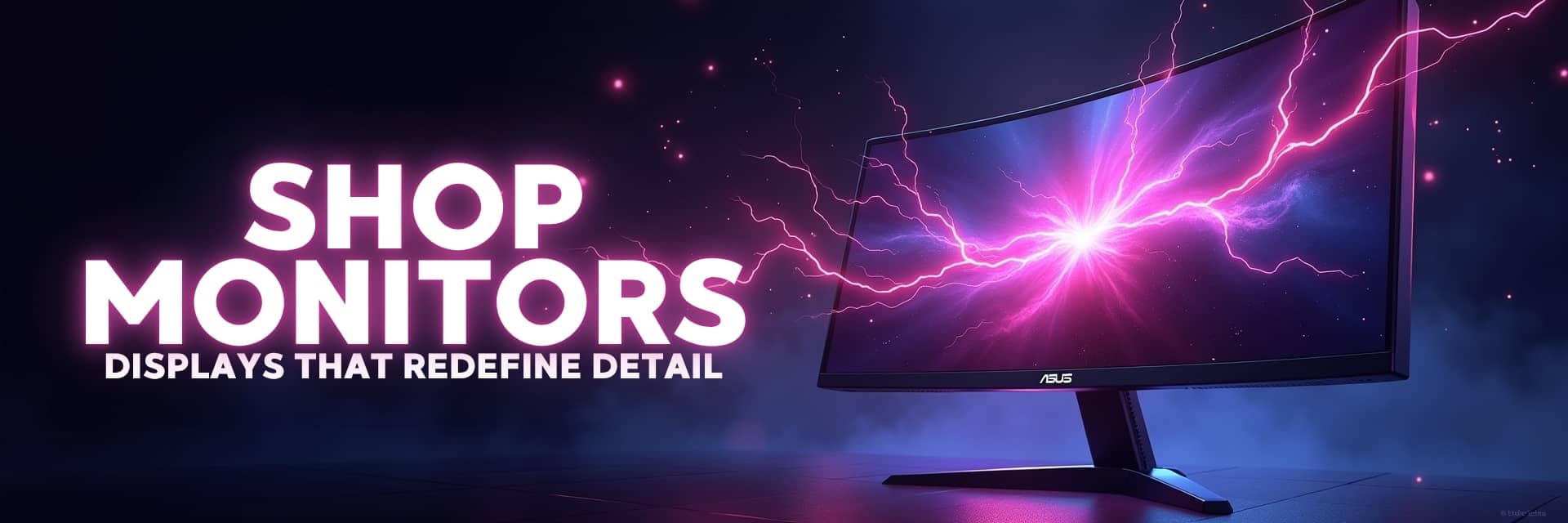 Monitors banner featuring LG, Asus, ViewSonic, HP, Lenovo, Dahua, and gaming monitors for professional and gaming use – Vorax South Africa.