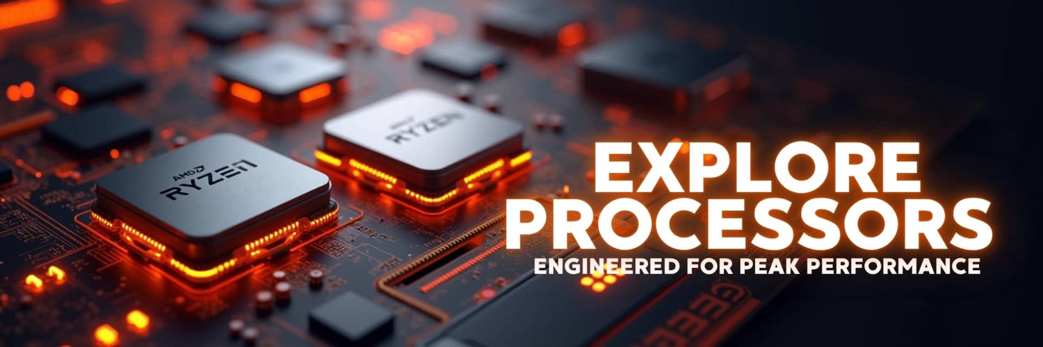 CPU processors banner featuring Intel Core and AMD Ryzen CPUs for high-performance computing and gaming – Vorax South Africa.