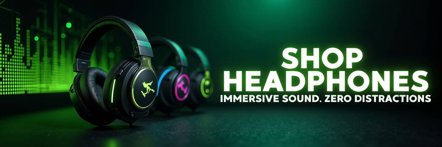 Gaming and professional headsets and earphones from Logitech G, Roccat Khan, Oblanc, Trust, Thronmax, KWG, PDP, and HyperX on display – Vorax South Africa.