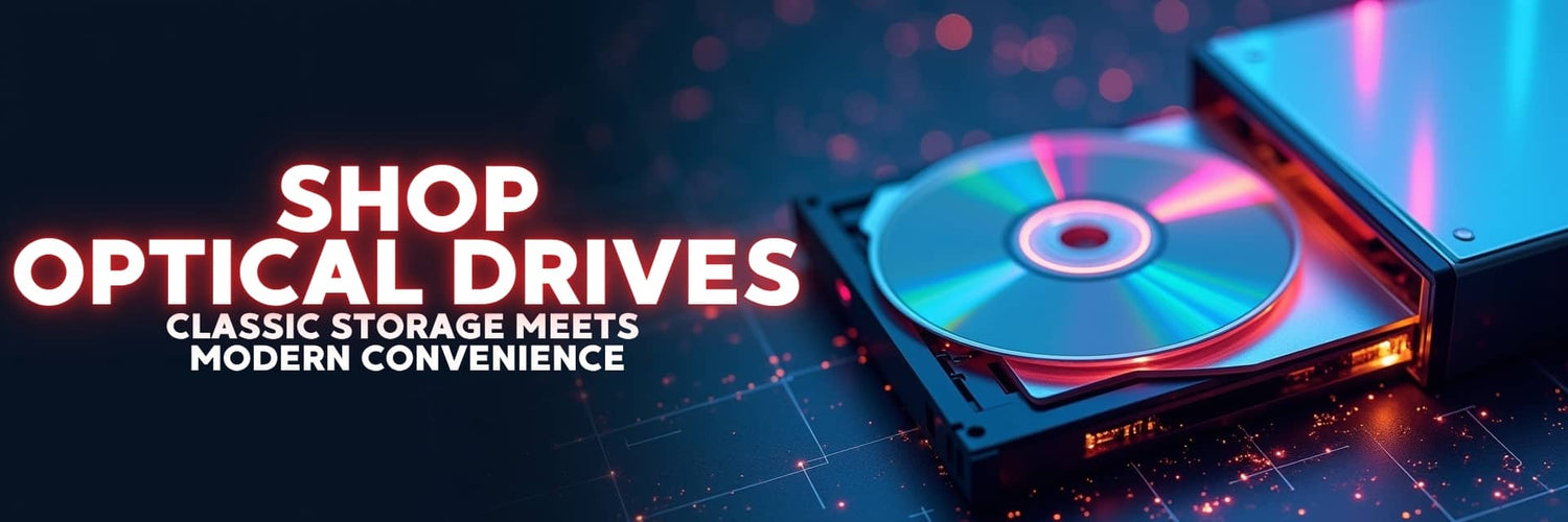 Computer optical drives banner featuring HP, LiteOn, and other brands for DVD, Blu-ray, and combo drive solutions – Vorax South Africa.