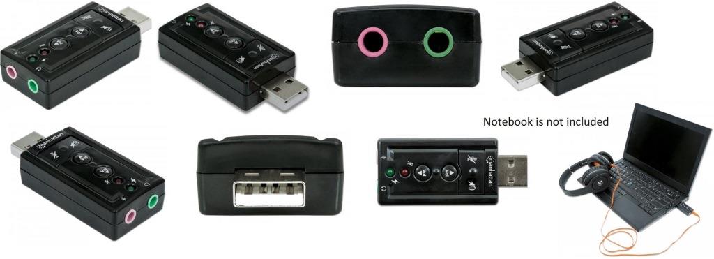 Manhattan Hi Speed USB 3D 7.1 Sound Adapter - Computer Gaming Hardware
