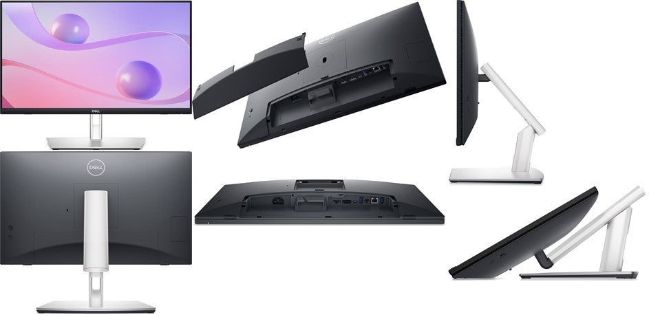 Dell P2424HT 23.8" FHD IPS touchscreen monitor with USB-C hub and adjustable stand.