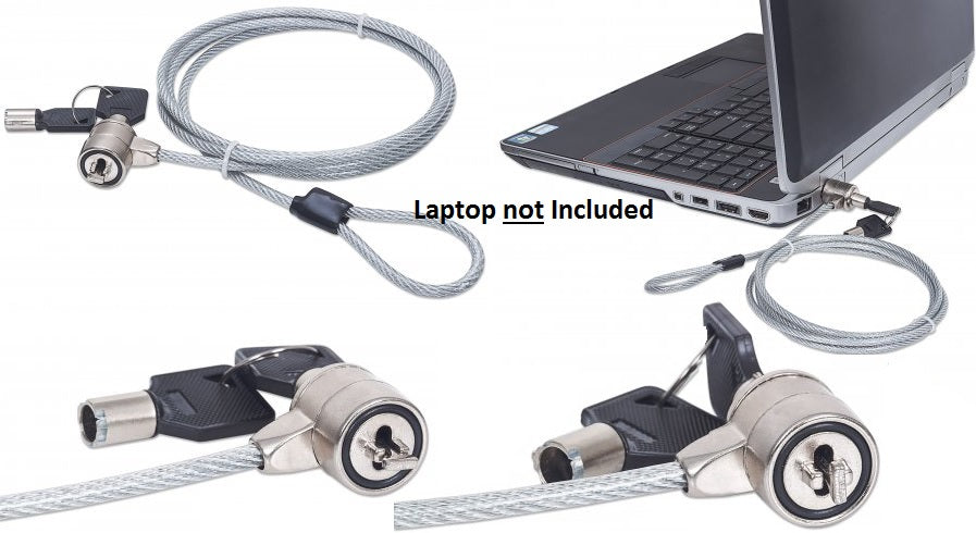 Manhattan Mobile Security Lock with key lock and 1.4m steel cable, ideal for protecting notebooks and electronics from theft.