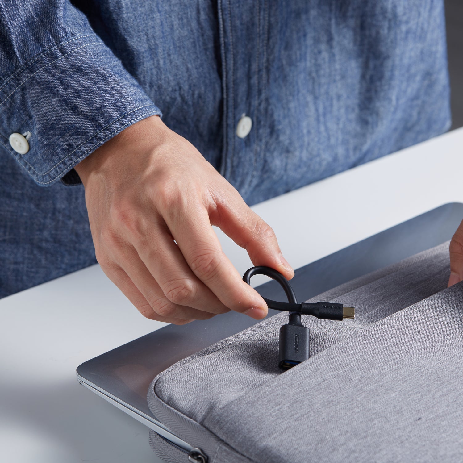 UGreen Type-C to USB-A Adapter (Male to Female, 15cm)– Black