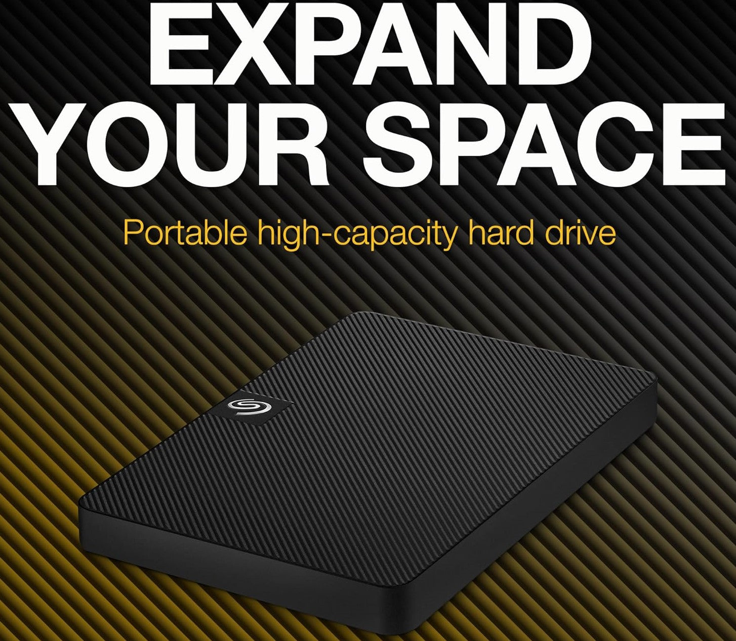 Seagate Expansion Portable 2TB External Hard Drive with USB 3.0 interface. Compact design for easy on-the-go storage.
