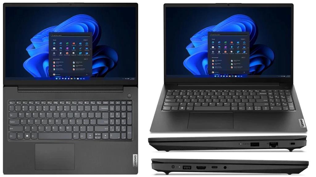 Lenovo V15 G4 notebook with AMD Ryzen 5, 8GB RAM, and 512GB SSD.