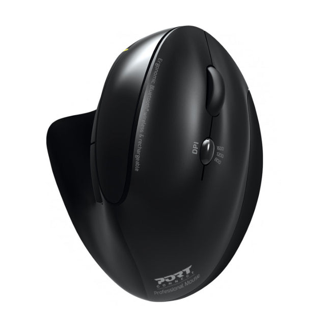 Port Connect Wireless Rechargeable Ergonomic Bluetooth Mouse - Black