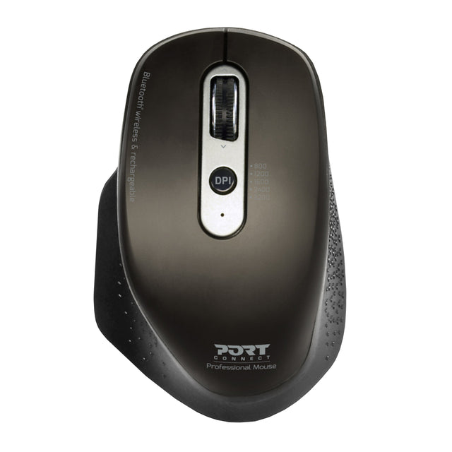 Port Connect Bluetooth Wireless and Rechargeable Executive Mouse - Black