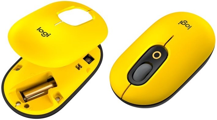 Logitech POP Silent Wireless Mouse in Vibrant Yellow