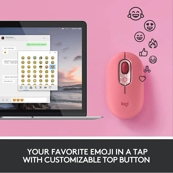 Logitech POP Heartbreaker Rose Wireless Mouse with SilentTouch Technology