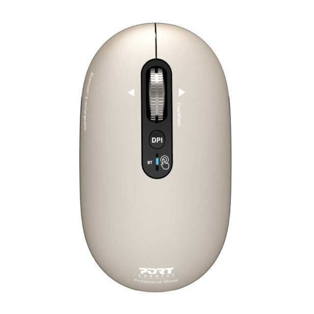 Port Connect PURE MAC Rechargeable Wireless and Bluetooth Mouse - Pearl