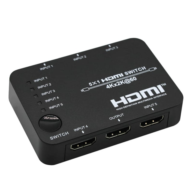 HDCVT 5-Port HDMI 2.0 Switch (5-in-1 Out)