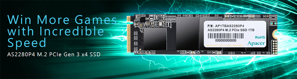 Apacer AS2280P4 256GB M.2 PCIe Gen3 NVMe SSD - Hard Drives/Storage