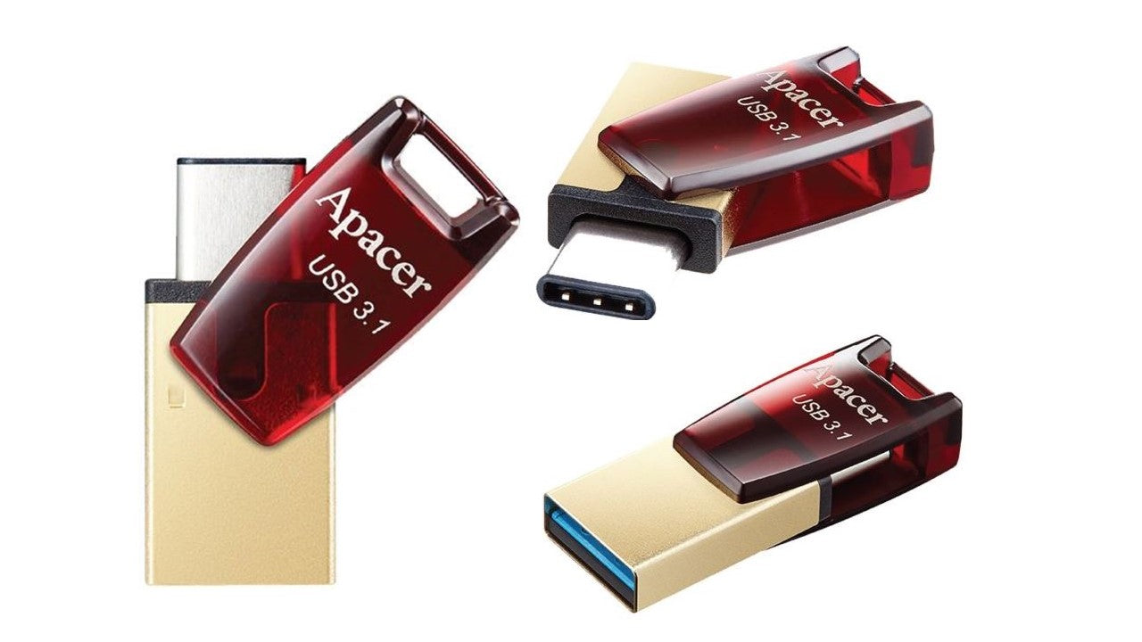 Apacer AH180 64GB USB 3.2 Gen 1 Dual Flash Drive with OTG Support