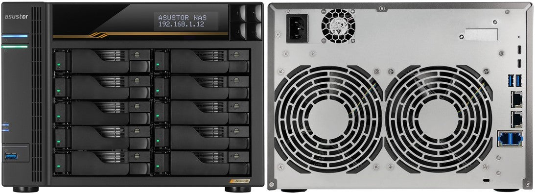 Asustor Lockerstor 10 Bay Gen 3 NAS Enclosure with AMD Ryzen V3C14 CPU.