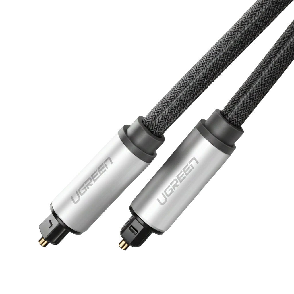 UGreen AV108 Male to Male Toslink Optical Audio Cable 2m–Grey