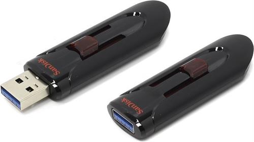 Sandisk Cruzer Glide 128GB USB 3.0 Flash Drive with retractable design.