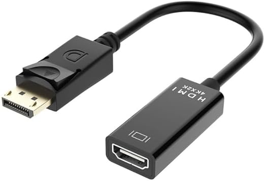 UniQue 30cm DisplayPort to HDMI female adapter with gold-plated connectors.