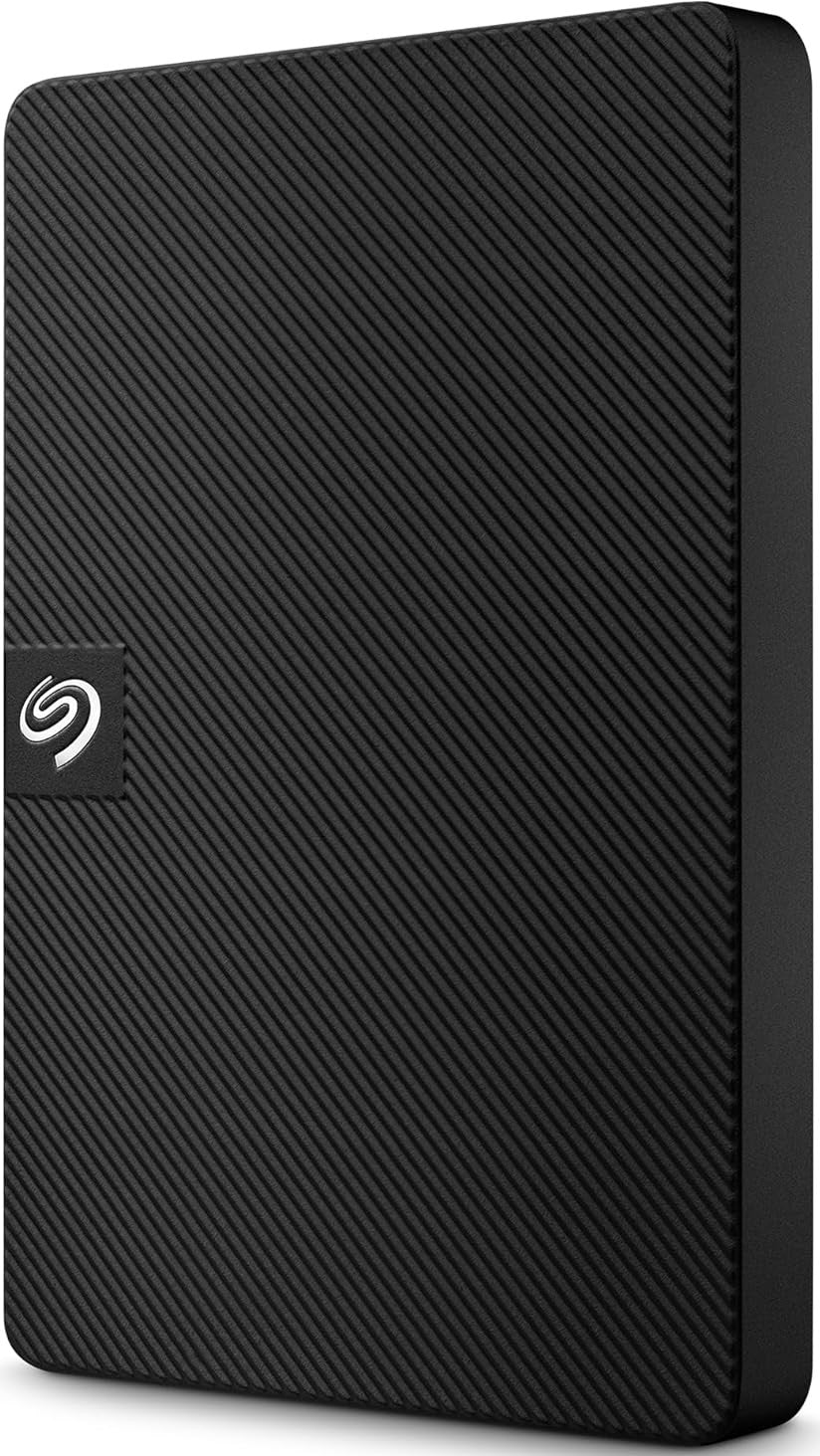 Seagate Expansion Portable 2TB External Hard Drive with USB 3.0 interface. Compact design for easy on-the-go storage.