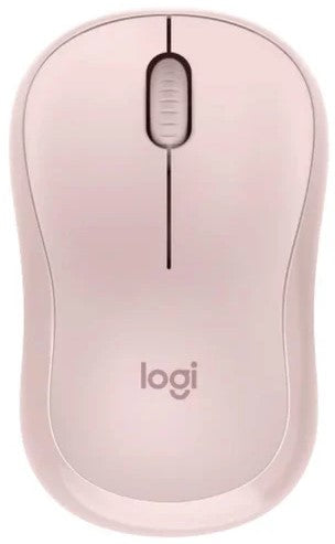 Logitech M240 Bluetooth Silent Mouse in rose color with three buttons and optical tracking.