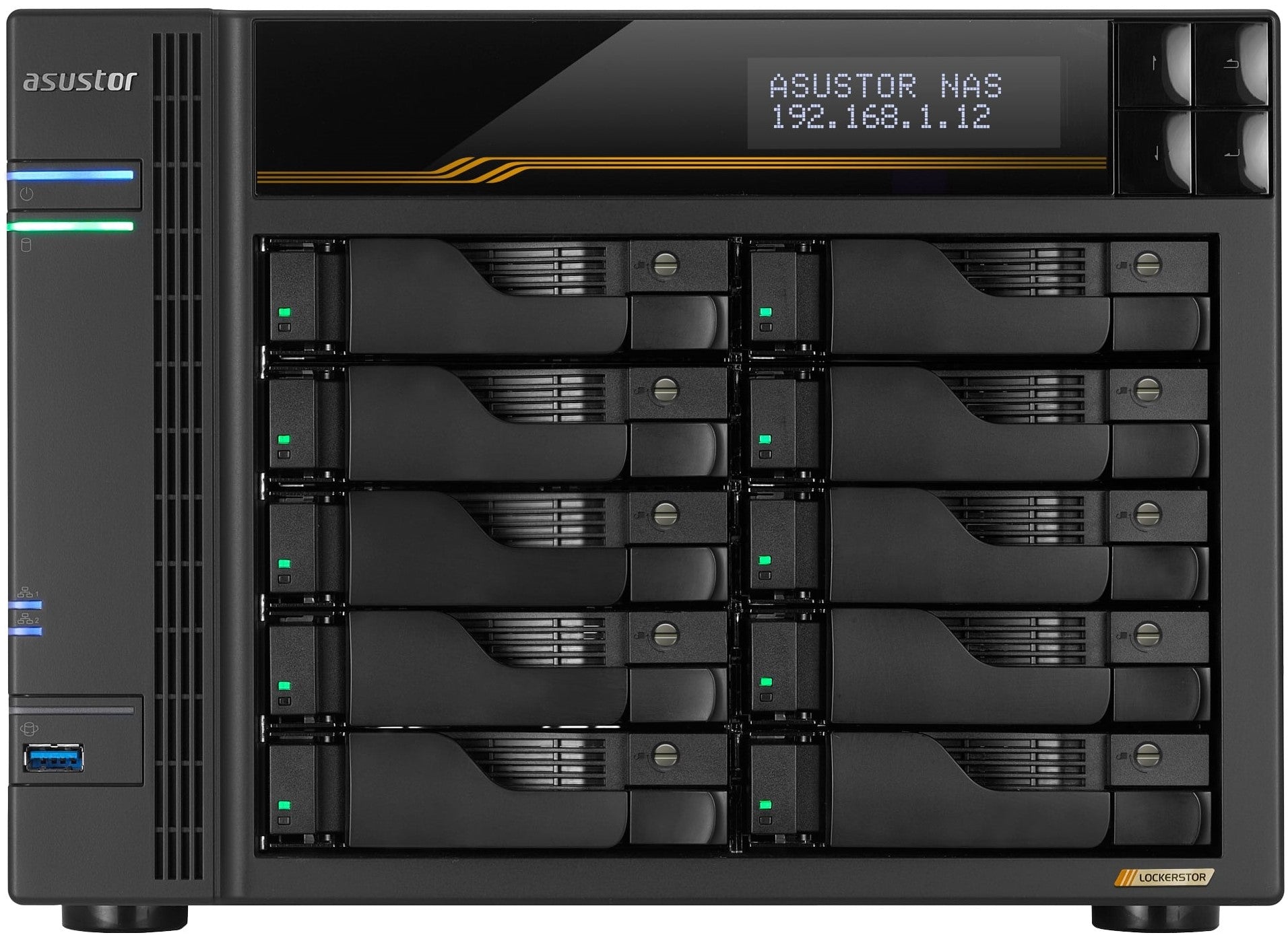 Asustor Lockerstor 10 Bay Gen 3 NAS Enclosure with AMD Ryzen V3C14 CPU.