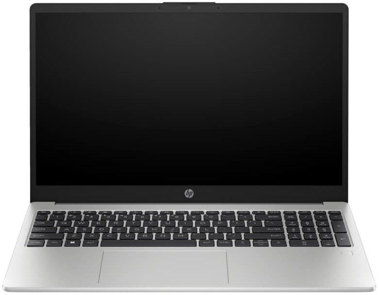 HP 250 G10 Laptop showcasing 15.6" FHD display, Intel Core i3, 8GB RAM, and 512GB SSD in Turbo Silver finish.