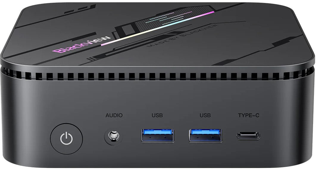 Blackview MP100 Mini Desktop PC with Intel i5, 16GB RAM, 1TB SSD.