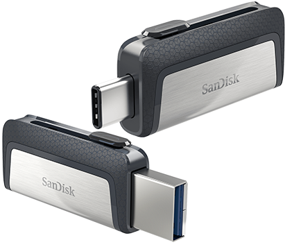 SanDisk Ultra 64GB Dual Drive USB Type-C with dual connectors and retail box.