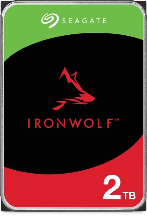 Seagate Ironwolf 2TB 3.5-inch internal NAS drive with SATA interface and specifications.
