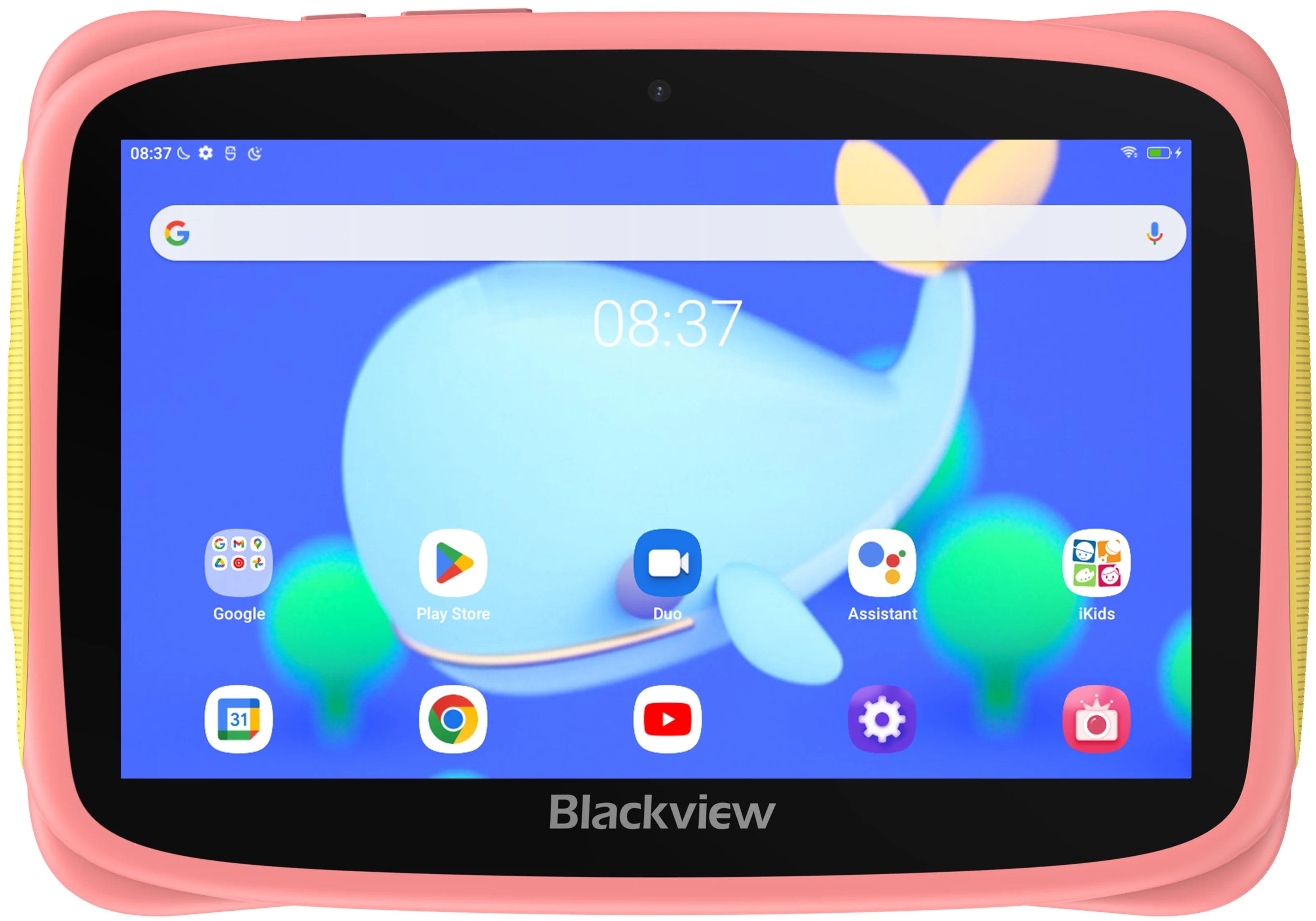 Blackview Tab 3 Kids 7-inch tablet in pink with parental controls and protective case.