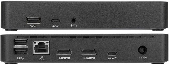 Targus Universal USB-C DV4K Docking Station with dual HDMI ports and USB connections.
