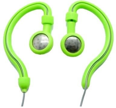 Geeko Green Hook On Stereo Earphones with 3.5mm jack and 1.2m cable.