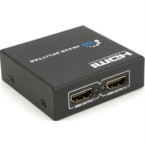 UniQue 2 port 4K@60Hz HDMI splitter with internal amplifier for signal boosting.