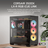 Corsair 3500X LX-R RGB iCUE LINK Mid-Tower PC Case - Black