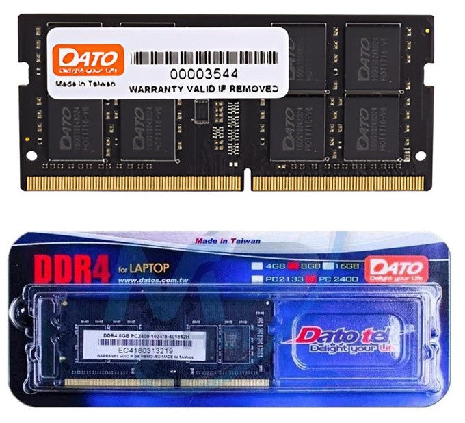 Dato 4GB DDR4 3200MHz SO-DIMM memory module in retail packaging.