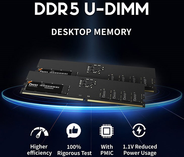 Dato 16GB DDR5 4800MHz Desktop Memory Module with 288-pin DIMM design.
