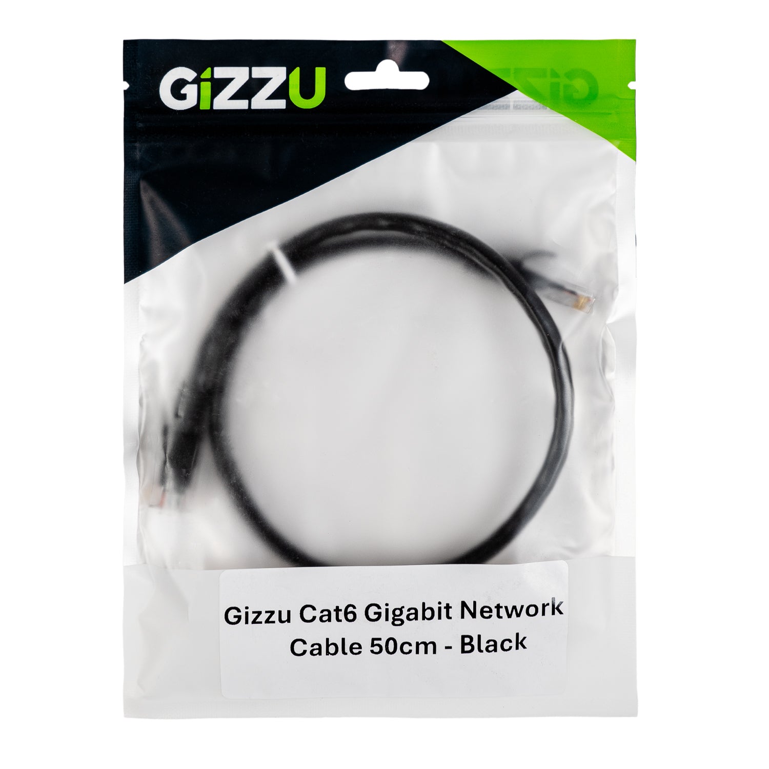 Gizzu Cat6 UTP Fly Lead Ethernet Network Cable 50cm – Black
