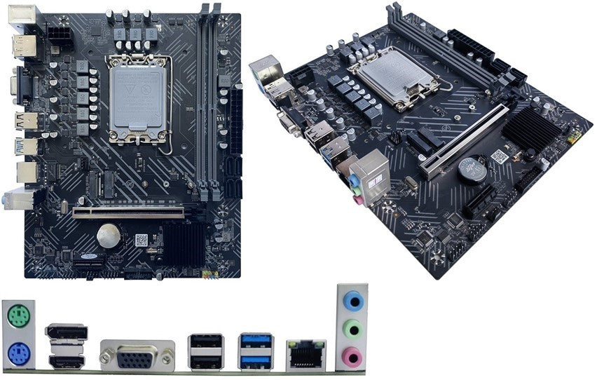 Arktek H610 LGA1700 ATX Motherboard with dual-channel DDR4 and HDMI ports.