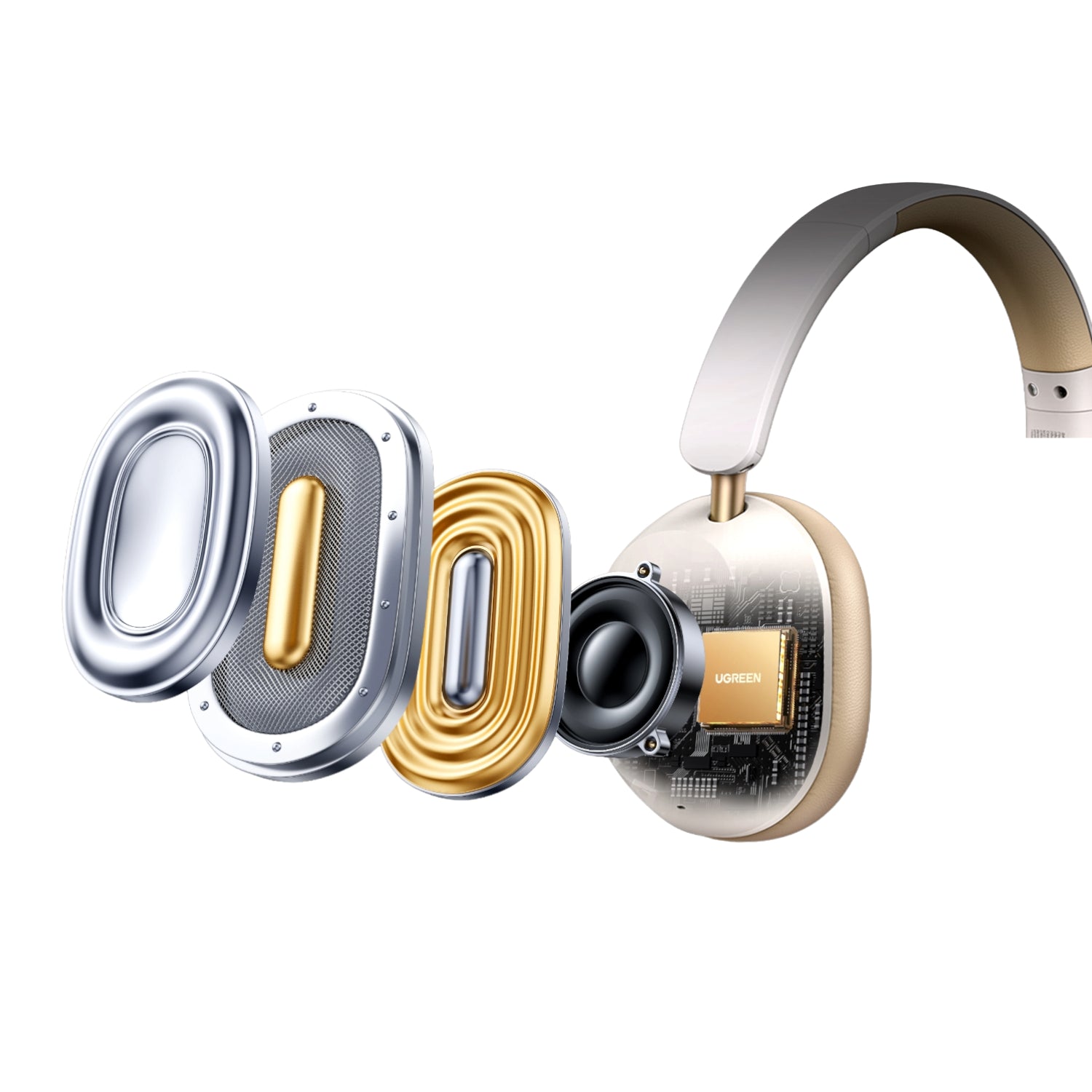 UGreen HiTune Max 5C Hybrid ANC Headphones–White