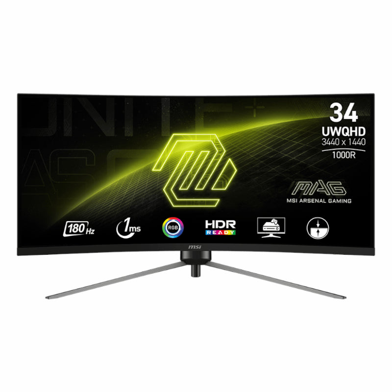 MSI MAG 345CQR Curved Gaming Monitor | 34" | UWQHD | VA | 180Hz