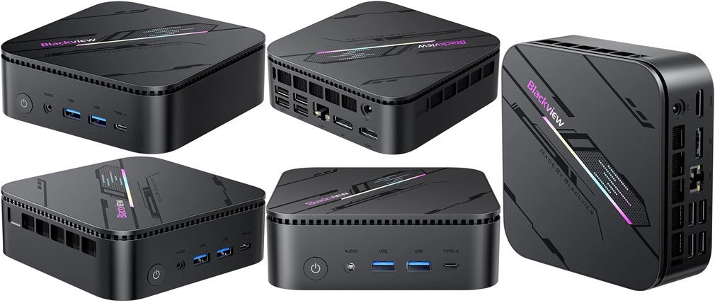 Blackview MP100 Mini Desktop PC with Intel i5, 16GB RAM, 1TB SSD.