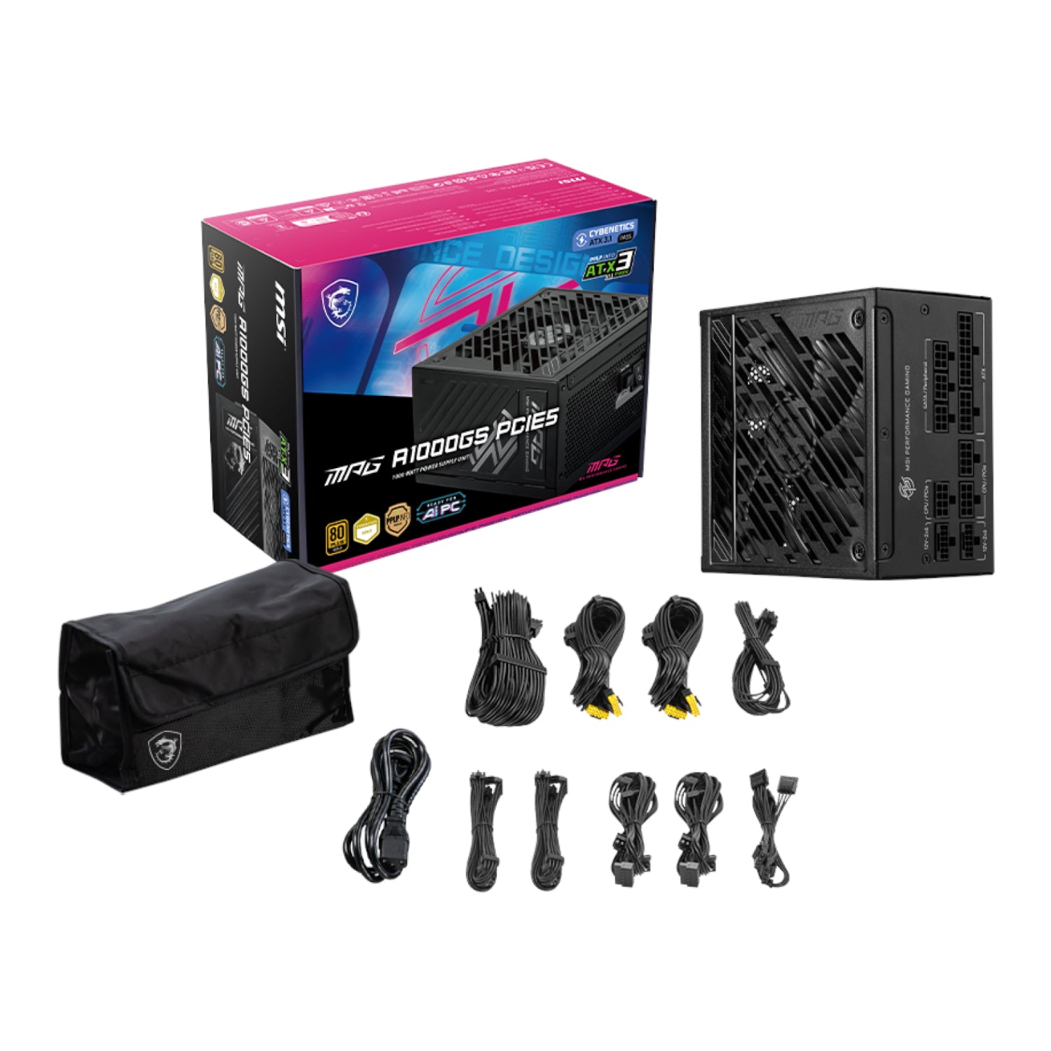 MSI MPG A1000GS PCIe 5 80 PLUS Gold Modular Power Supply