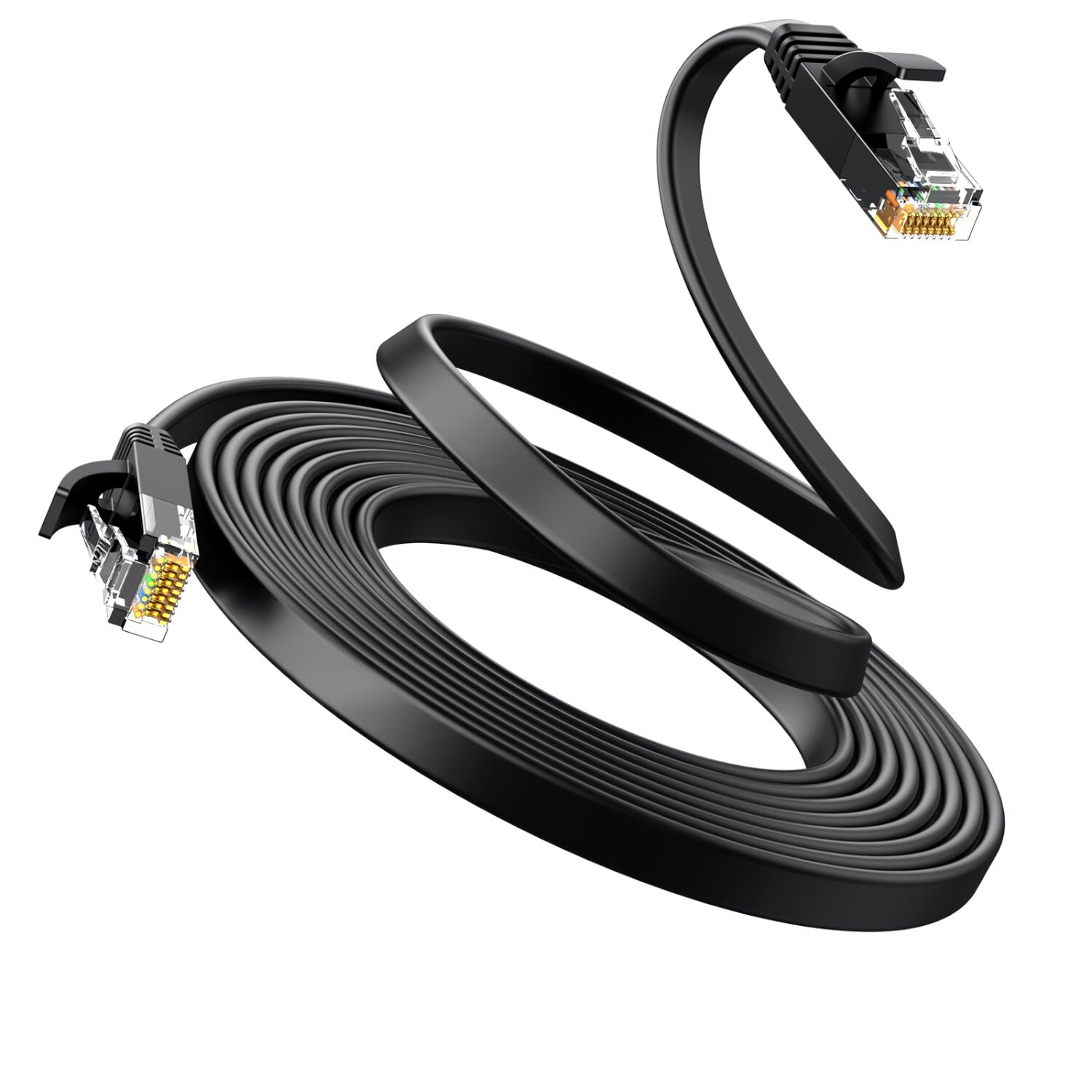 UGREEN NW102 Cat6 U/UTP Flat Ethernet Cable 0.5m - Black