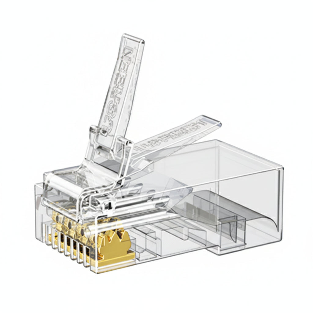 UGreen Cat6 RJ45 Modular Plugs (50 Pcs)–Transparent with Gold Contacts
