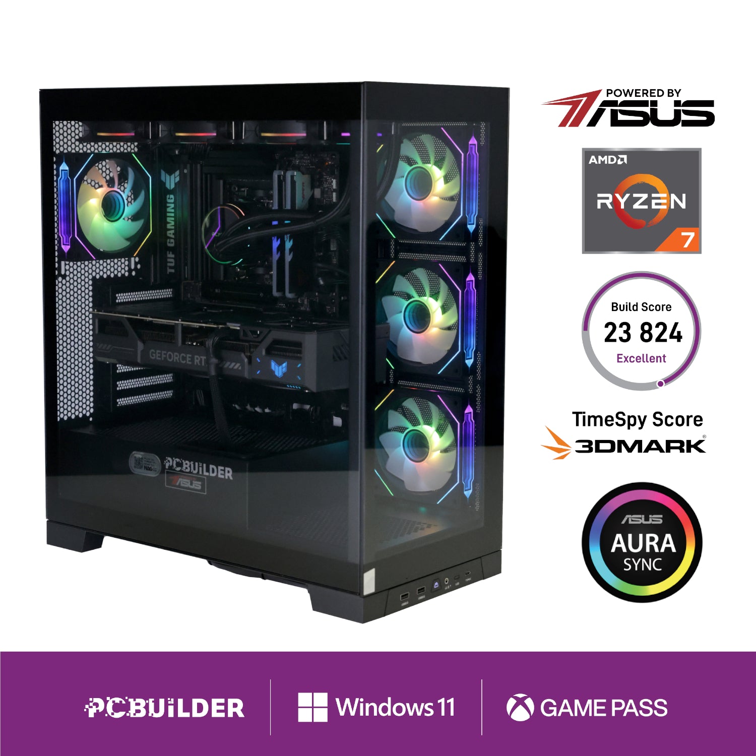 PCBuilder Ryzen 7 7800X3D ARCHON Gaming PC | RTX 5070 Ti 16GB | 32GB DDR5 6000MHz | 1TB NVMe SSD | Win 11