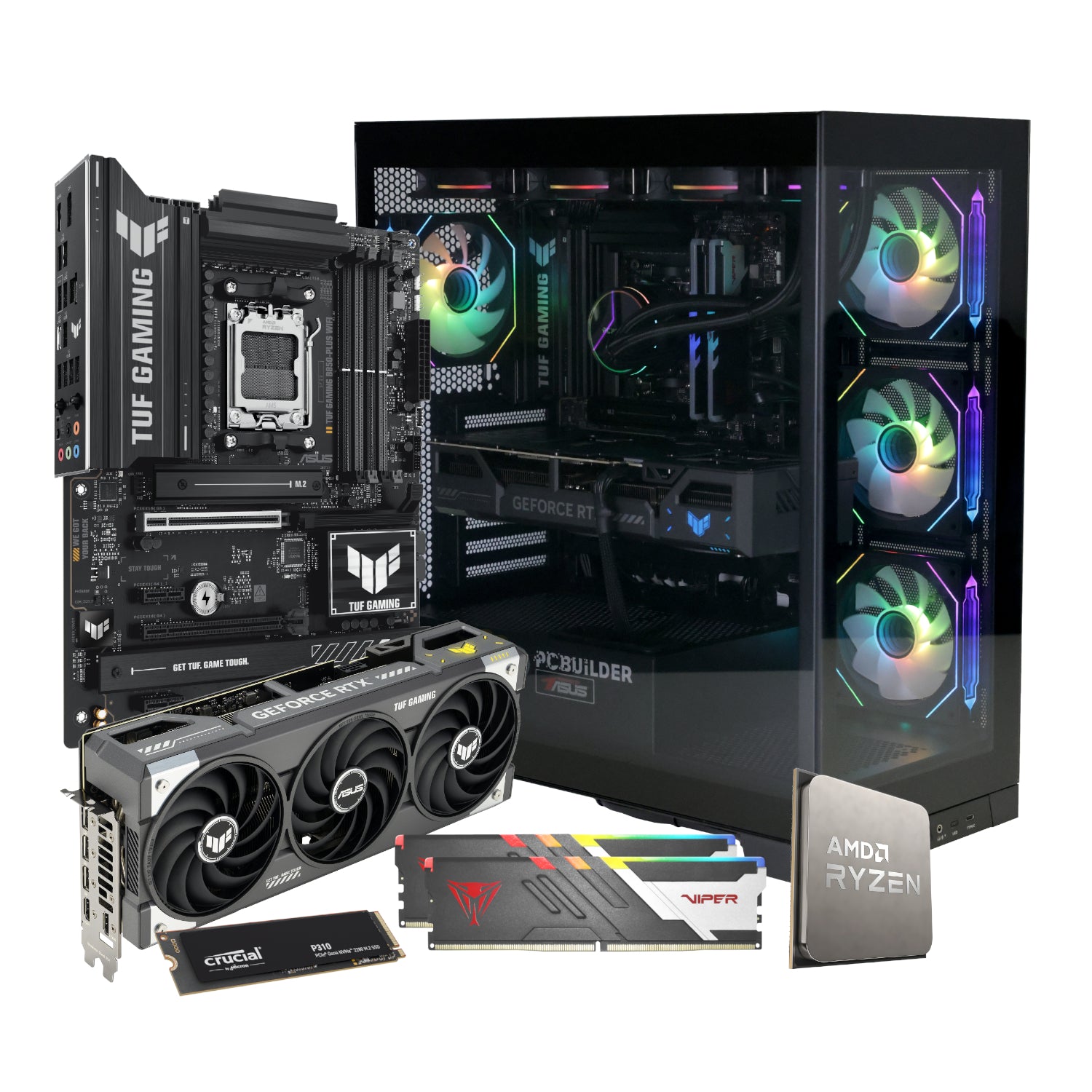 PCBuilder Ryzen 7 7800X3D ARCHON Gaming PC | RTX 5070 Ti 16GB | 32GB DDR5 6000MHz | 1TB NVMe SSD | Win 11