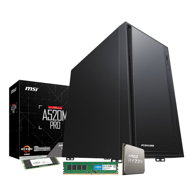 PCBuilder AMD Ryzen 7 5700G Home Master Desktop PC | 16GB RAM | 480GB NVMe SSD | Radeon Graphics | Win 11