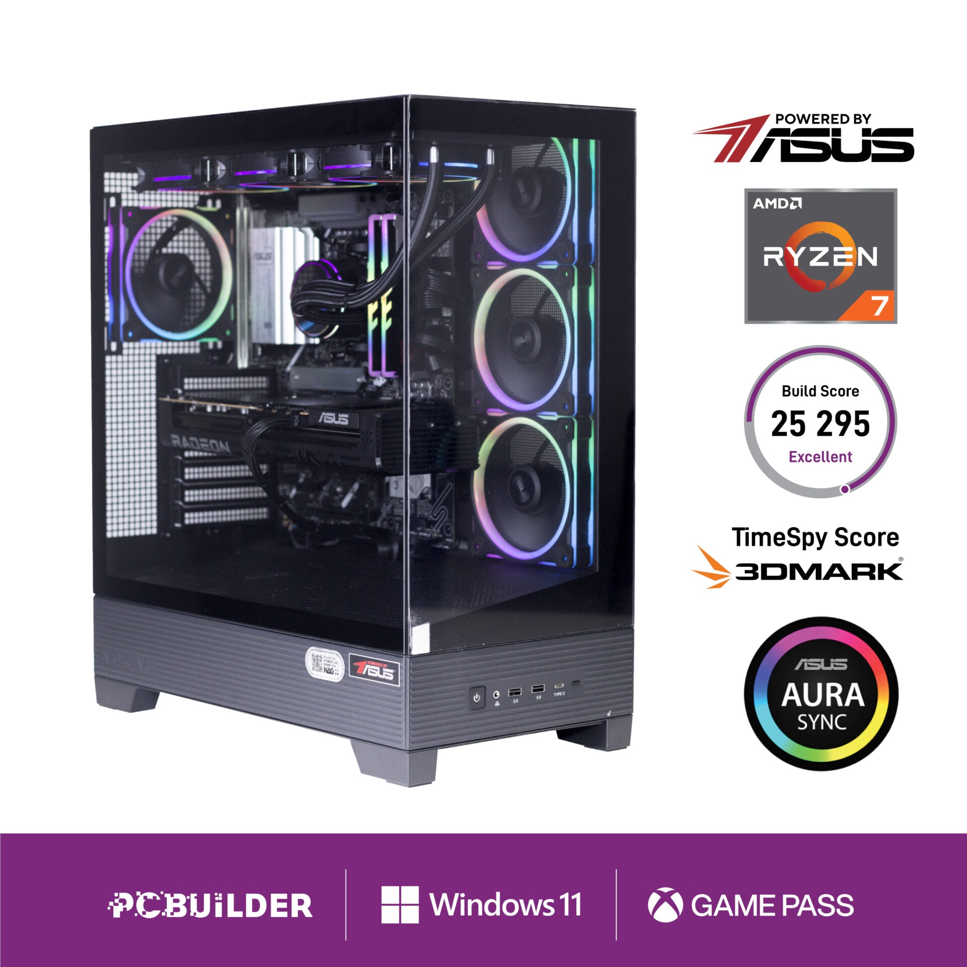 PCBuilder Ryzen 7 7800X3D MAXIMUS Gaming PC | 32GB DDR5 | 1TB NVMe SSD | RX 9070 XT 16GB | Windows 11