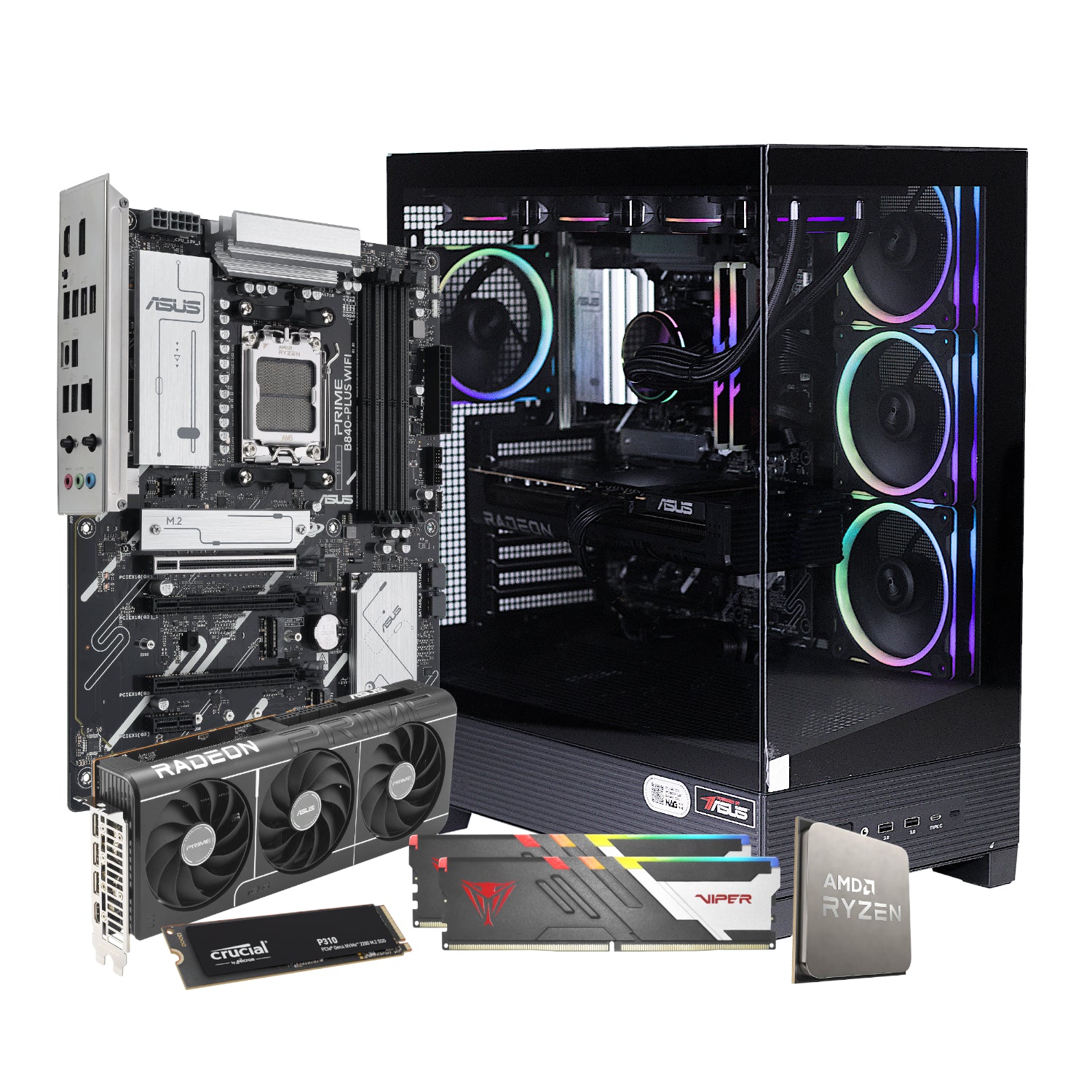 PCBuilder Ryzen 7 7800X3D MAXIMUS Gaming PC | 32GB DDR5 | 1TB NVMe SSD | RX 9070 XT 16GB | Windows 11